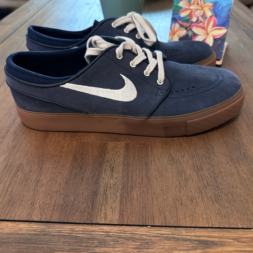 Nike Navy Blue Suede Sneakers, 9